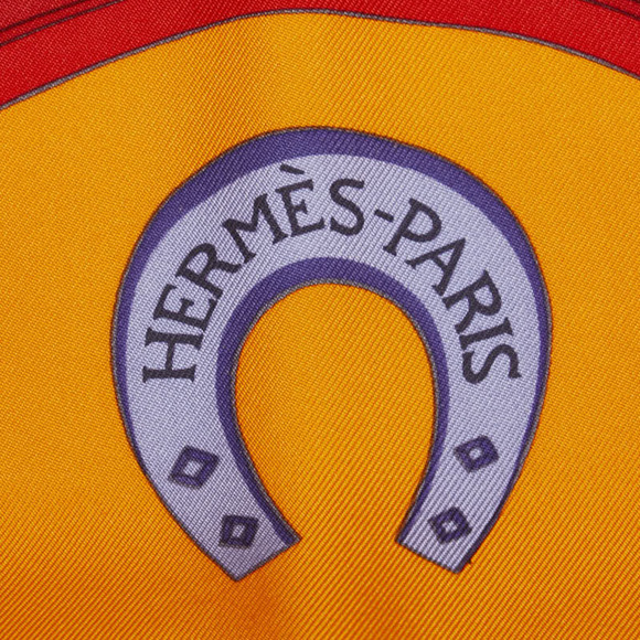 HERMES Authentic Orange Silk Scarf - Picture 3 of 6
